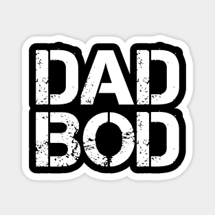 Dad Bod Rough Strong 90s White Stencil Text Magnet