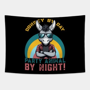 Cool Funny Donkey with Sunglasses - Ideal for Animal Lovers! Tapestry