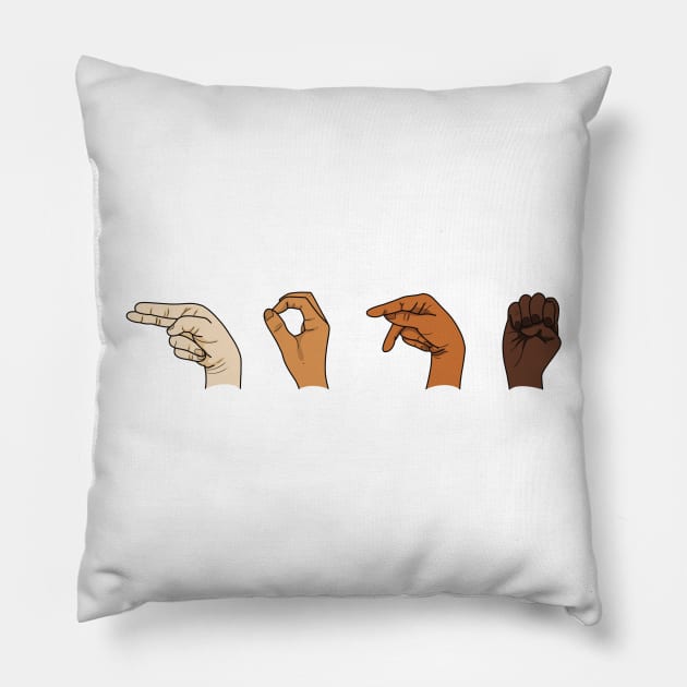 Hope depicted in sign language Pillow by Fruit Tee