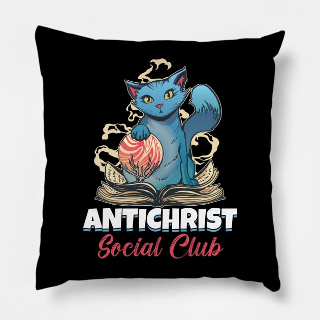 Antichrist Social Club Pillow by schmomsen