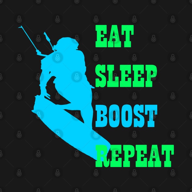 Kitesurfer Life Eat Sleep Boost Repeat Retro Style by taiche