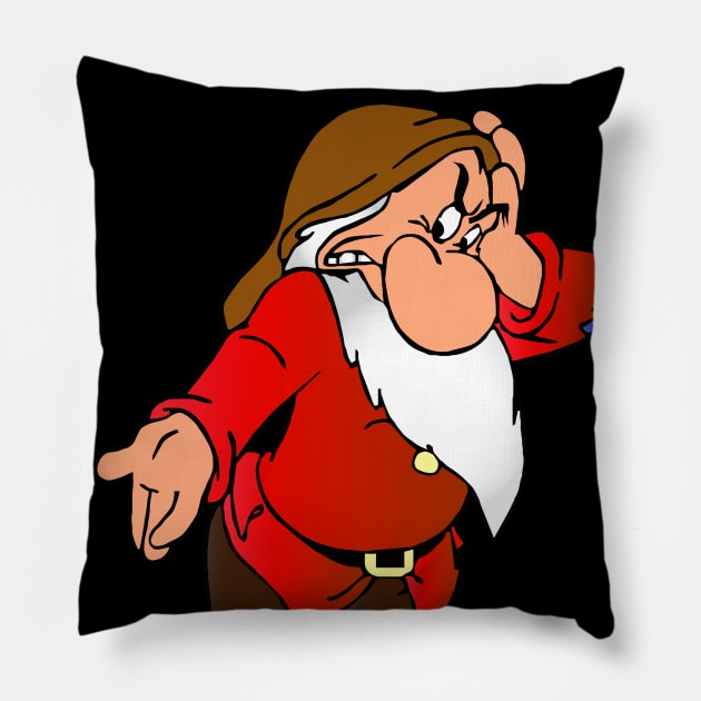 Grumpy dwarf Pillow by shippingdragons