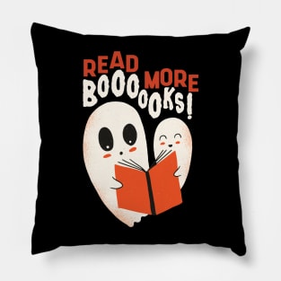 Read More Boooks! // Cute Halloween Ghost Book Lover // Avid Reader Bookworm Pillow