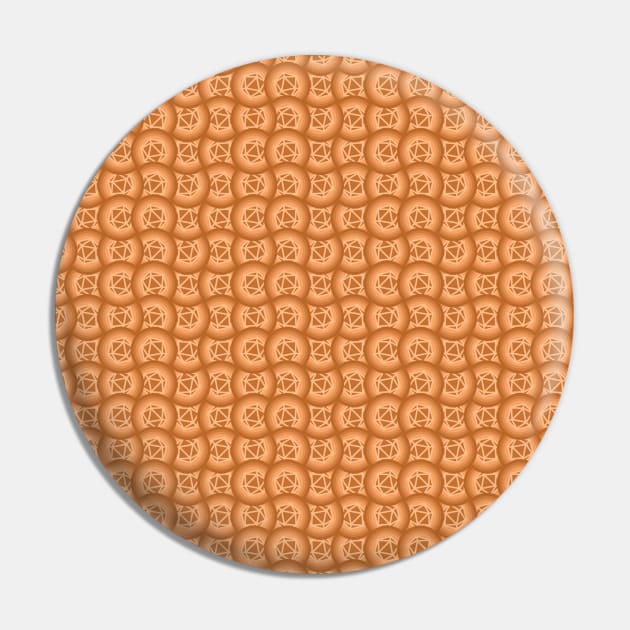 Retro Inspired D20 Circles Seamless Pattern - Orange Pin by GenAumonier