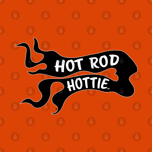 Hot Rod Hottie flame Logo in black and white by Morrissey OC