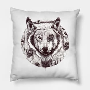 Young wolf Pillow