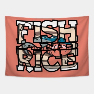 Fish and Rice Thuna Food - Tuna Rice Gift. Tapestry