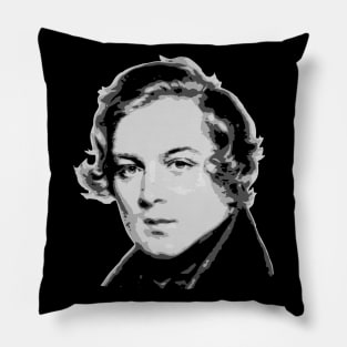 Robert Schumann Black and White Pillow