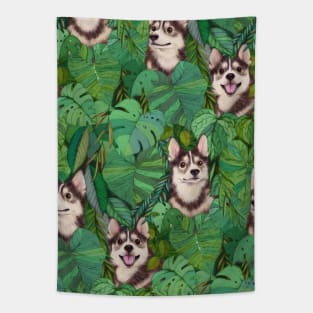 Pomsky Garden Tapestry