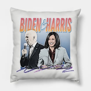 Joe Biden And Kamala Harris / Retro Style Fan Design Pillow