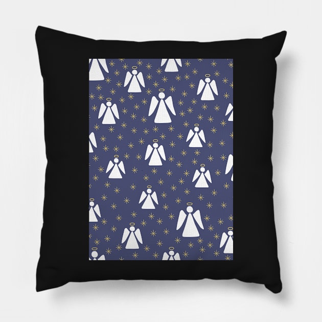 Guardian Angel blue Pillow by JaanaHalme