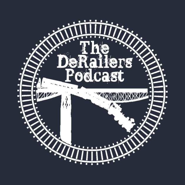 Classic DeRailers Podcast Logo (Tracks - White) by TheDeRailersPodcast