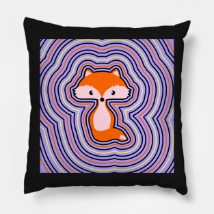 A cute fox with colorful waves Pillow