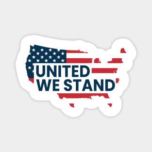 United we stand bold flag USA shape Magnet