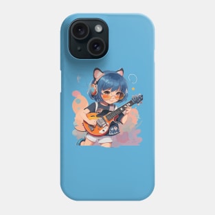 A little girl plays the guitar Phone Case