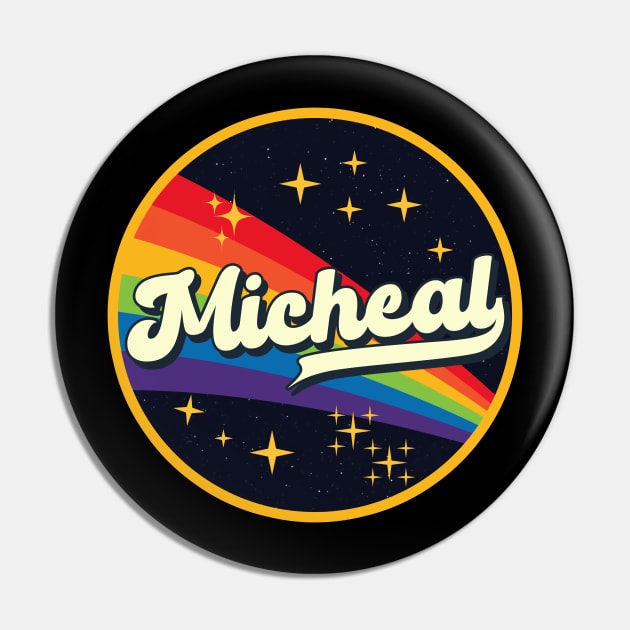 Micheal // Rainbow In Space Vintage Style Pin by LMW Art