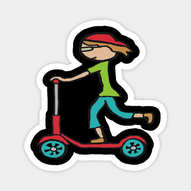 Micro Scooter Magnet by Mark Ewbie