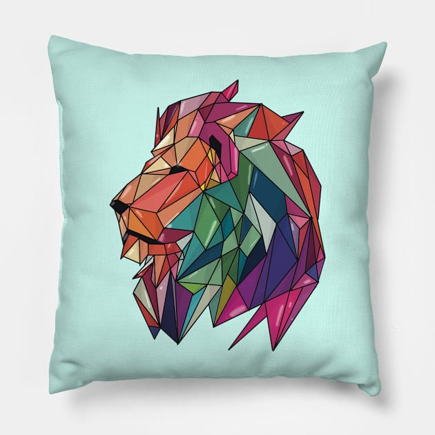 Lion Polygonal Pillow by EzekRenne