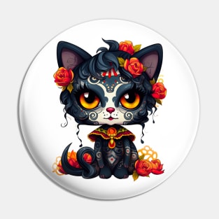 Dia de los Muertos Cat #5 Pin