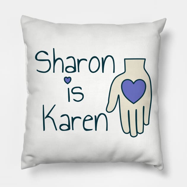 Sharing is Caring - hand with heart Pillow by WTFudge