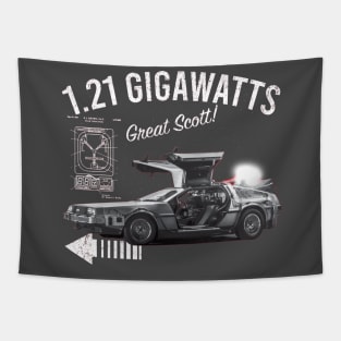 Back to the Future 1.21 Gigawatts DeLorean Car Tapestry