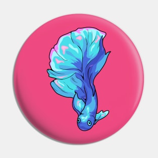 Colorful Fish without back. Blue and pink Pin