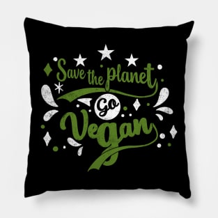 Save the Planet Go Vegan Pillow