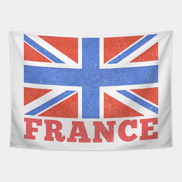 France / Union Jack Parody Design Tapestry by DankFutura