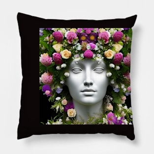 Floral Enchantment: A Blooming Statue Pillow