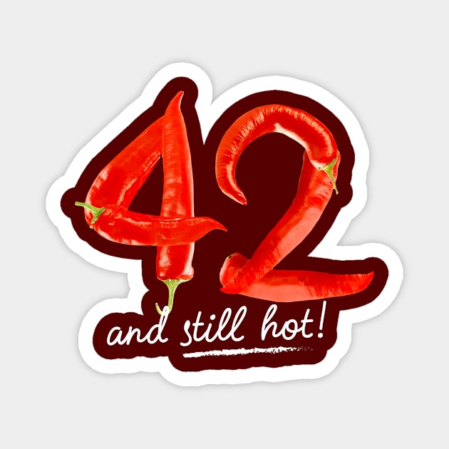 42nd Birthday Gifts - 42 Years and still Hot Magnet by BetterManufaktur