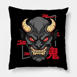 japanease demon oni mask Pillow