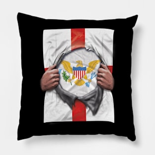 Virgin Islands Flag English Flag Ripped - Gift for Virgin Islander From Virgin Islands Pillow