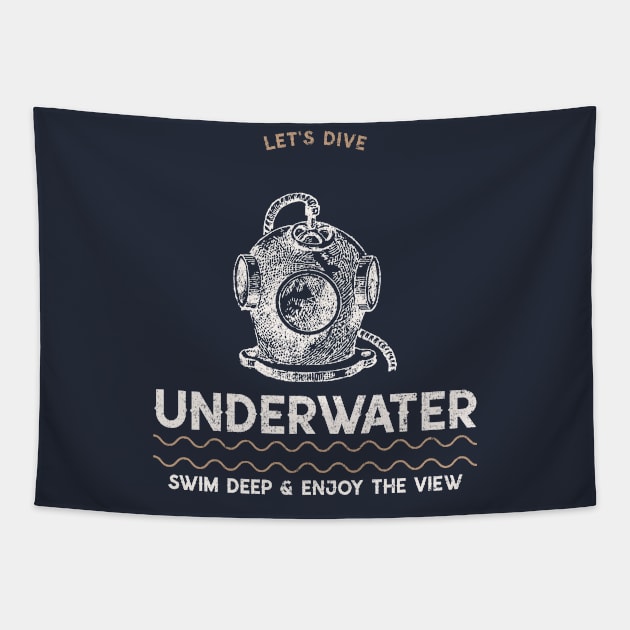 Let's dive underwater swim deep and enjoy the view Tapestry by Fitnessfreak
