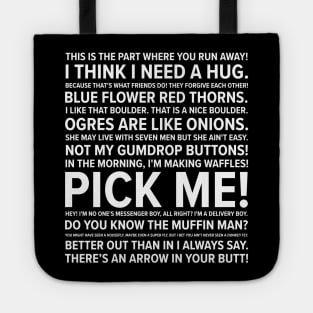 Shrek Quotes Tote