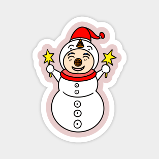 Snowman cartoon boy cosplay Magnet