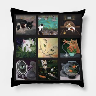 Cat Quilt. Nine images of feline fun. Pillow