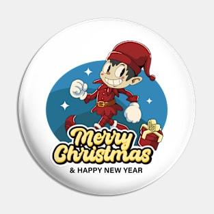 Cute Elf Merry Christmas Pin