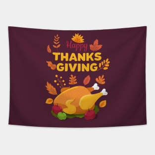 Happy Thanksgiving Turkey Tapestry