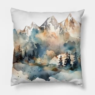 Watercolor Mountain Range Pillow