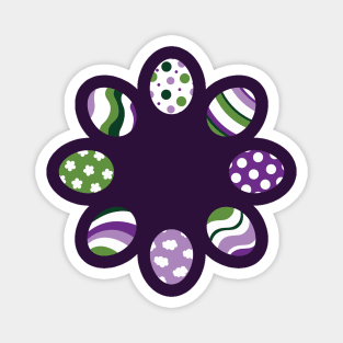 Eggs | Purple Green | Stripes | Dots | Clouds | Dark Purple Magnet