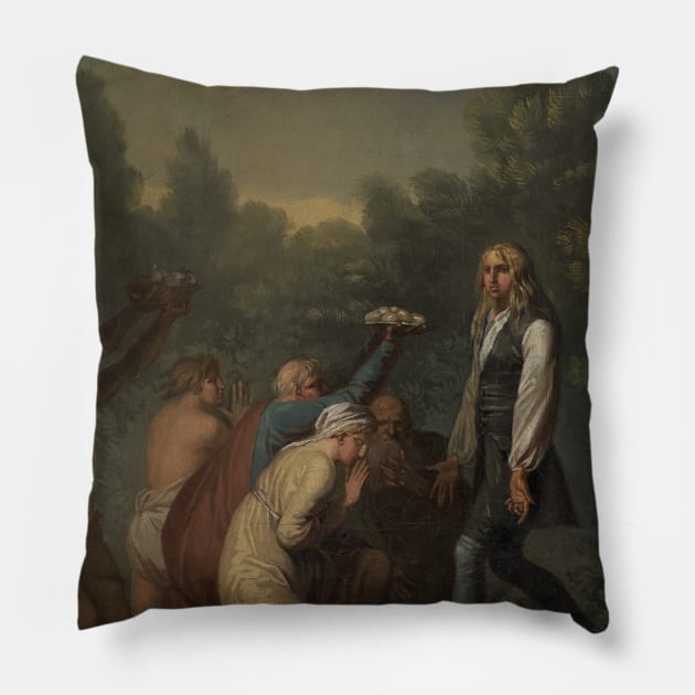 Niels Klim Receives the Homage of the Quamites by Nicolai Abildgaard Pillow by Classic Art Stall