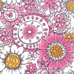 Doodled floral pattern Magnet