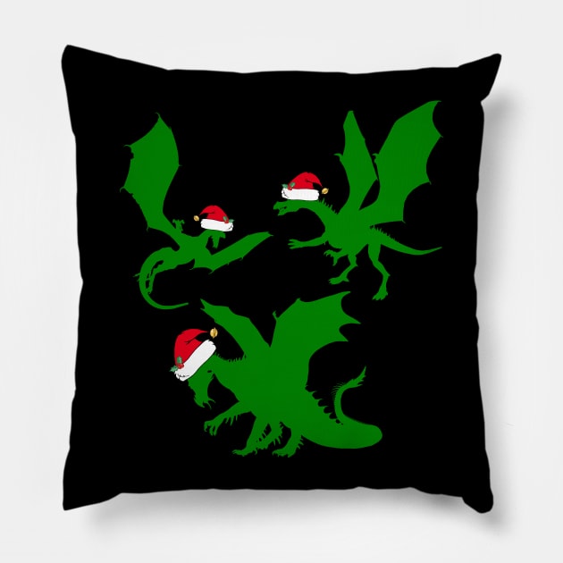 Cool Christmas Dragon Santas Pillow by epiclovedesigns