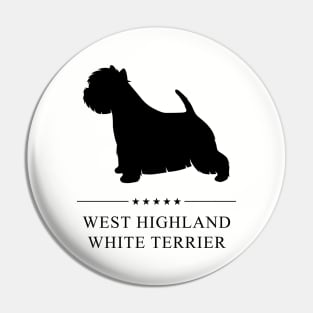 West Highland White Terrier Westie Black Silhouette Pin