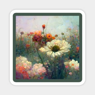 Beautiful flower garden in pastel colors. Magnet