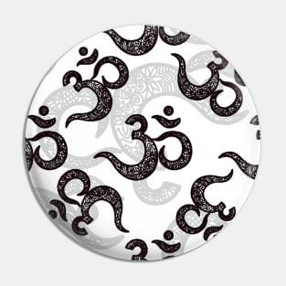 Om Aum Black and White Pin