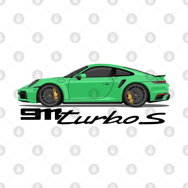 supercar 911 turbo s 992 green by creative.z