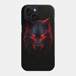 Wolf In Red and Black: Majestic Animals In Striking Colors Phone Case