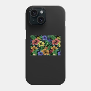 Beach Tropical Bouquet of Hibiscus Colorful Flowers Phone Case