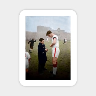 Duncan Edwards with young fan in colour Magnet